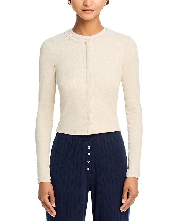 LESET Kelly Fine Rib Snap Front Cardigan MSRP $180