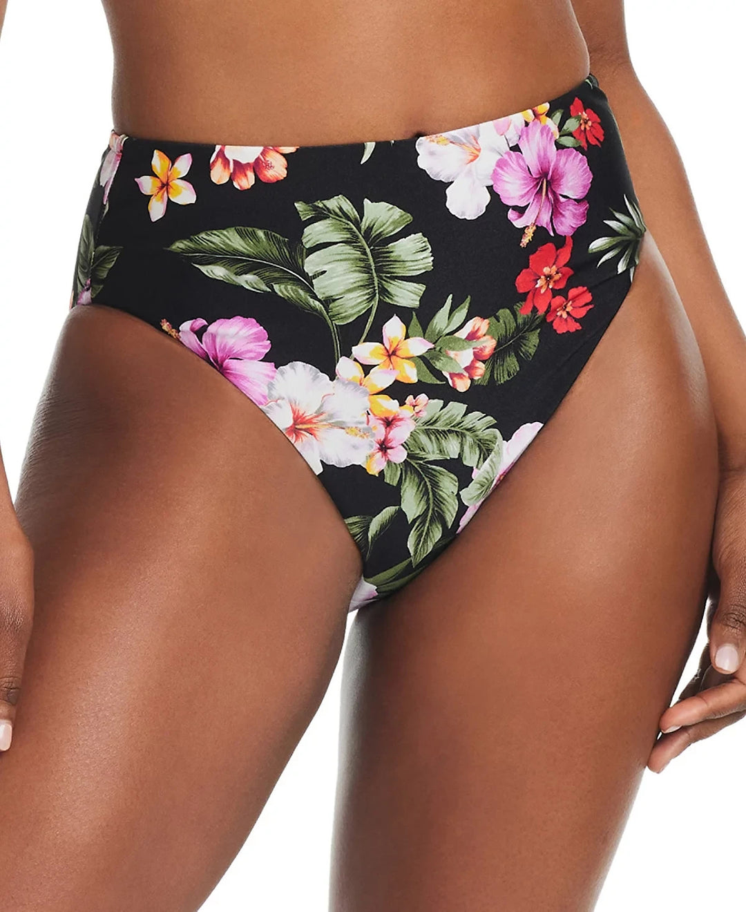 Bar III Floral-Print High-Waist High-Leg Bikini Bottoms MSRP $48