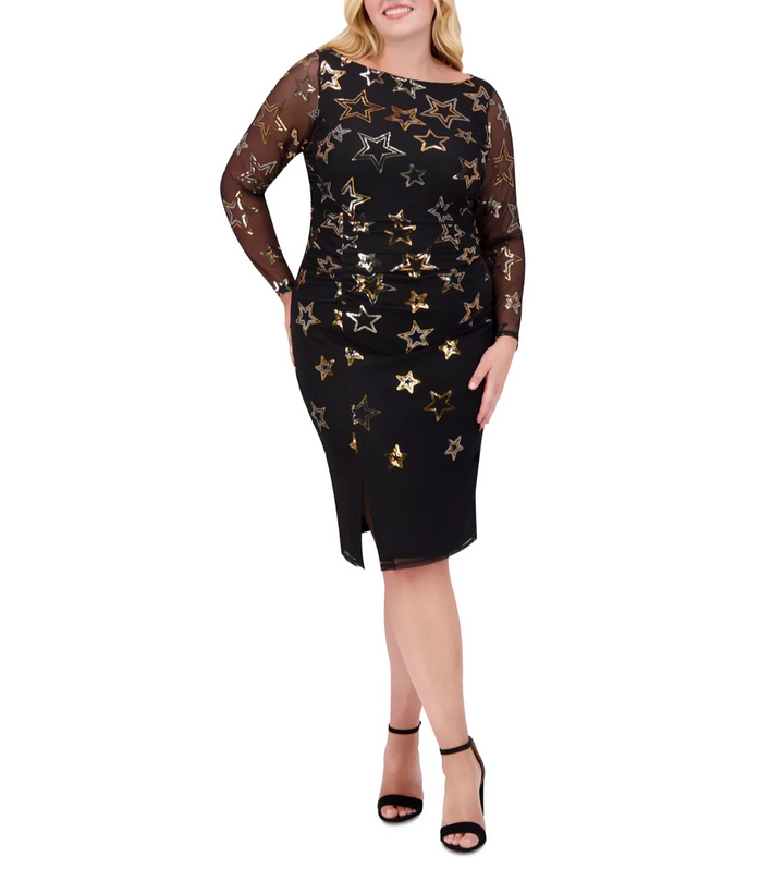 Vince Camuto Plus Size Sequined Bodycon Dress MSRP $188