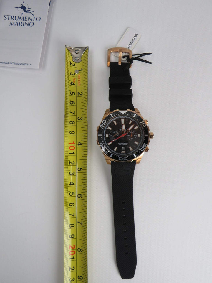 Strumento Marino Men's Skipper  Black Silicone Strap Watch 44mm WH 482