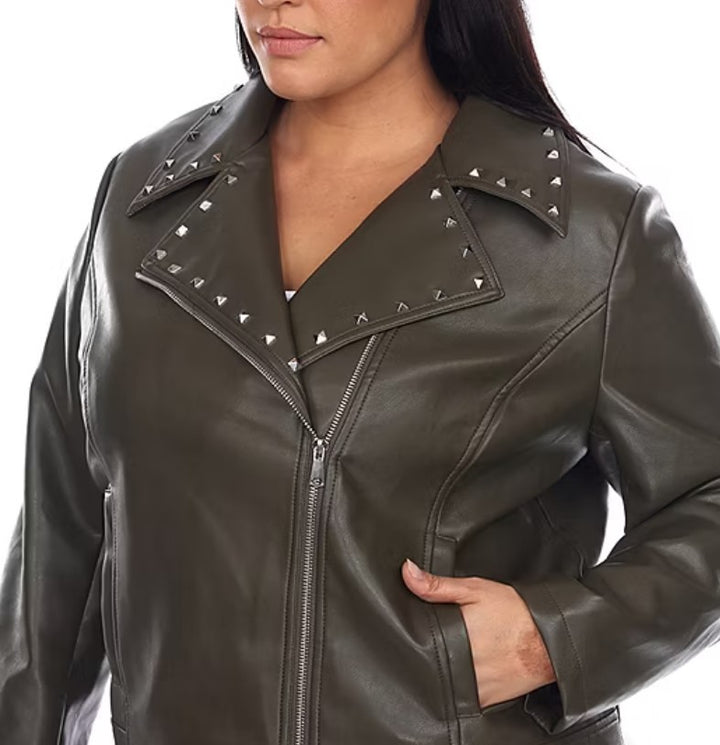 White Mark Midweight Motorcycle Jacket MSRP $100