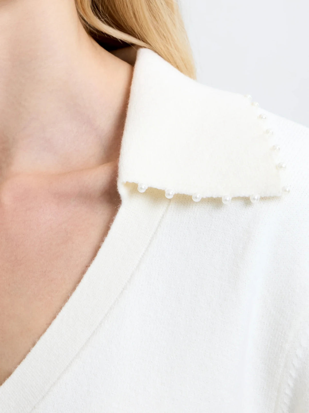 French Connection Sloane Pearl Collared Sweater MSRP $138