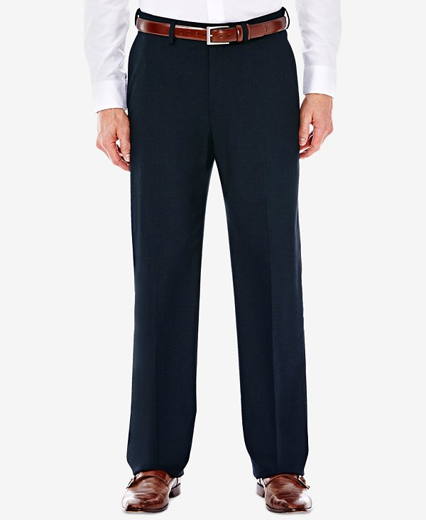 Haggar JMH Men Premium Stretch Classic Fit Flat Front Suit Pant MSRP $100