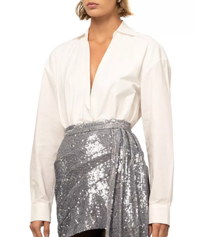 NONCHALANT LABEL Bao Plunge Neck Bodysuit MSRP $391