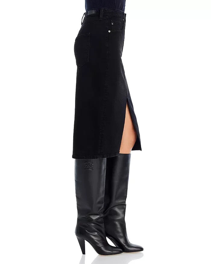 Ag High Waisted Denim Midi Skirt MSRP $198