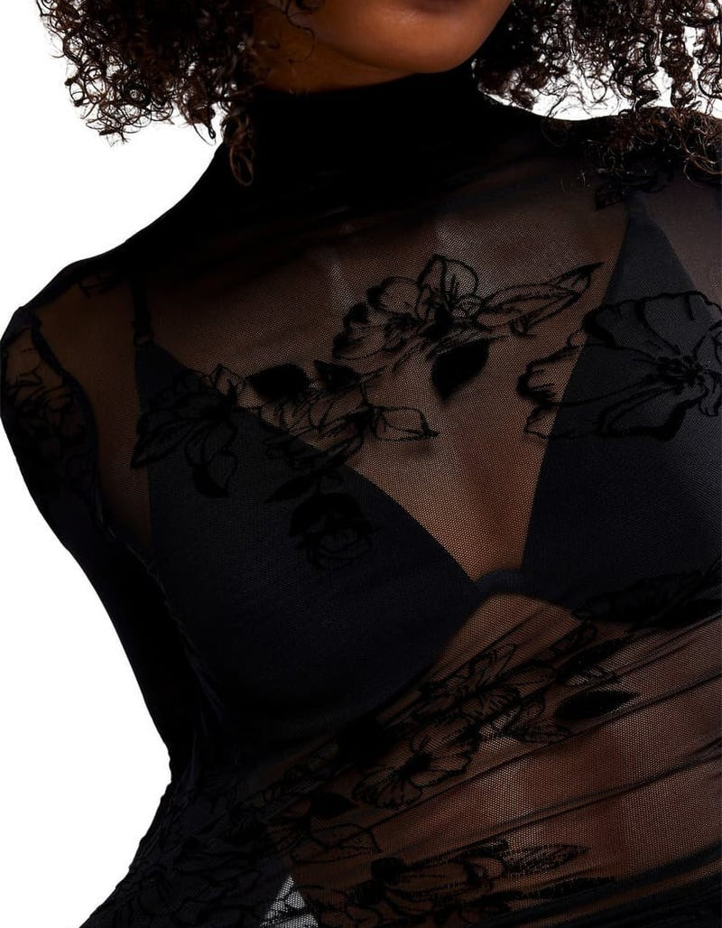 FREE PEOPLE You Decide Sheer Long Sleeve Top MSRP $48