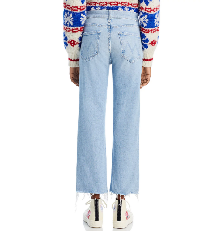 MOTHER The Kick It High Rise Frayed Ankle Jeans MSRP $238
