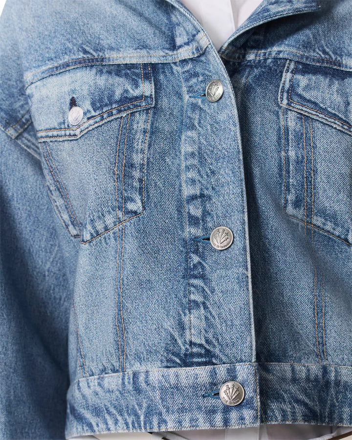 Rag & Bone Miramar Terry Hooded Trucker Jacket MSRP $298