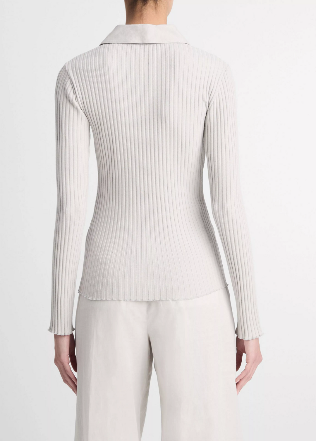 Vince Ribbed Polo Button Front Sweater MSRP $195