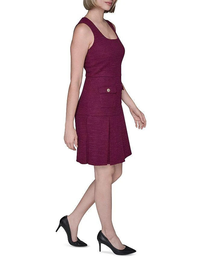 Karl Lagerfeld Paris Textured Tweed Square Neck Mini Dress MSRP $148