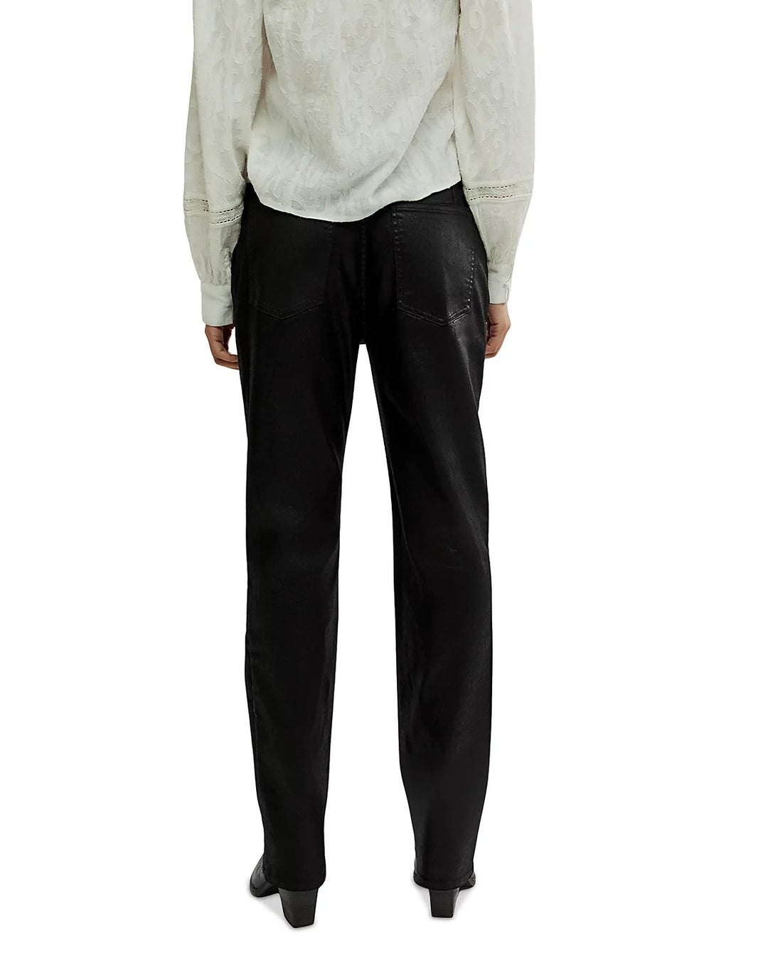 Free People Xena Coated High Rise Slim Straight Jeans MSRP $128