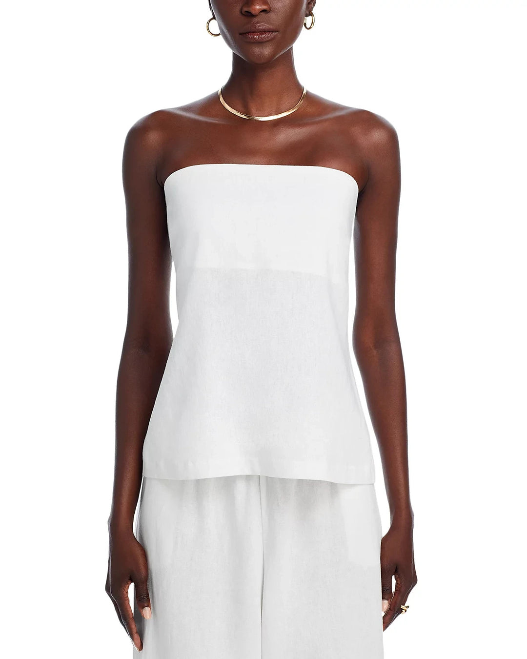 WAYF Carmela Strapless Linen Blend Top MSRP $59