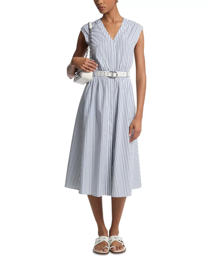 MICHAEL Michael Kors Graphic Stripe Midi Dress MSRP $248