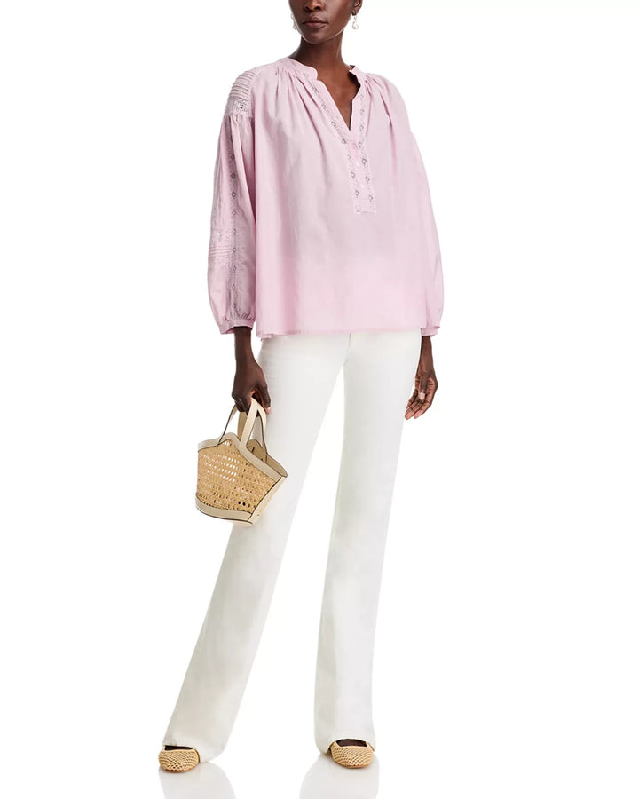VANESSA BRUNO Nipoa Lace Trim Top MSRP $270