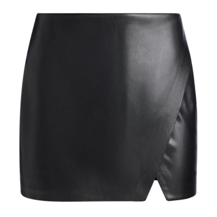 Alice and Olivia Siobhan Faux Leather Mini Skirt MSRP $250