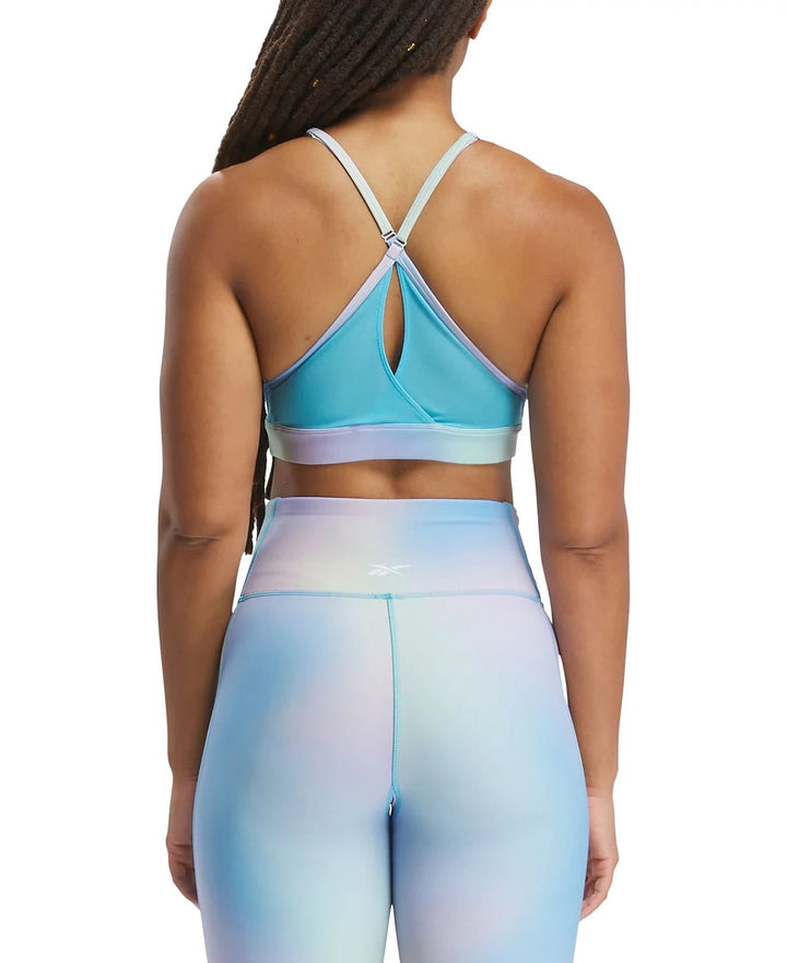 Reebok Lux Bold Ombré Strappy-Back Sports Bra MSRP $45