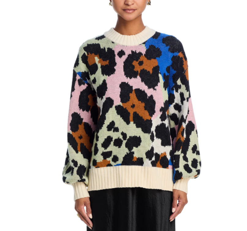 FARM Rio Colorful Leopard Knit Sweaters MSRP $230