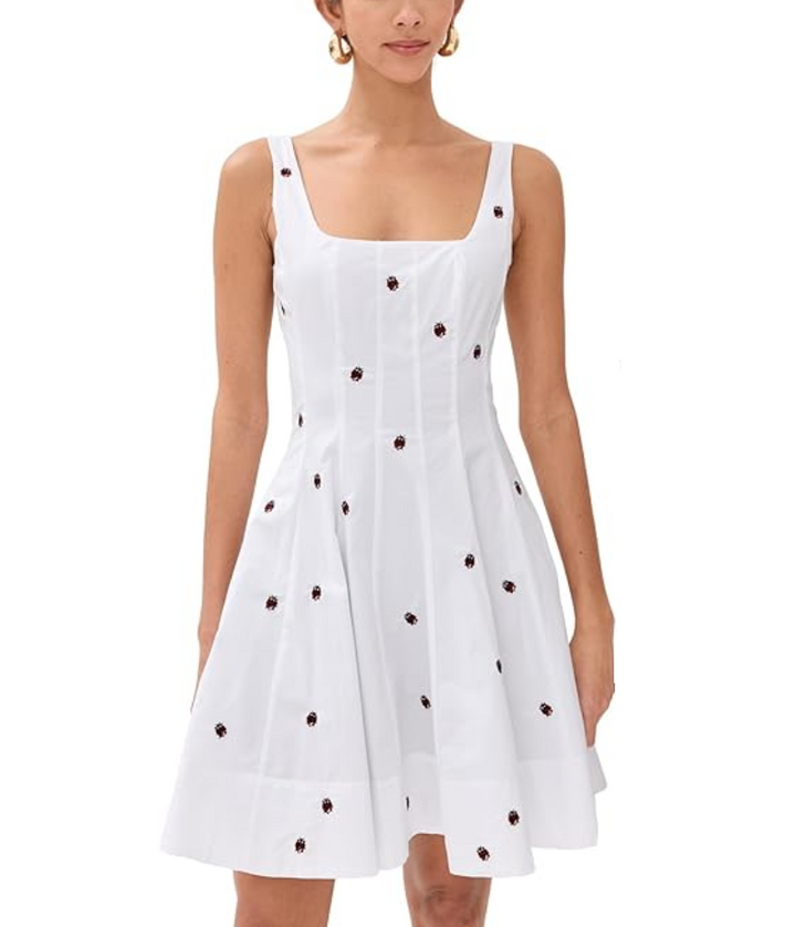 STAUD Wells Ladybug Print Dress MSRP $295