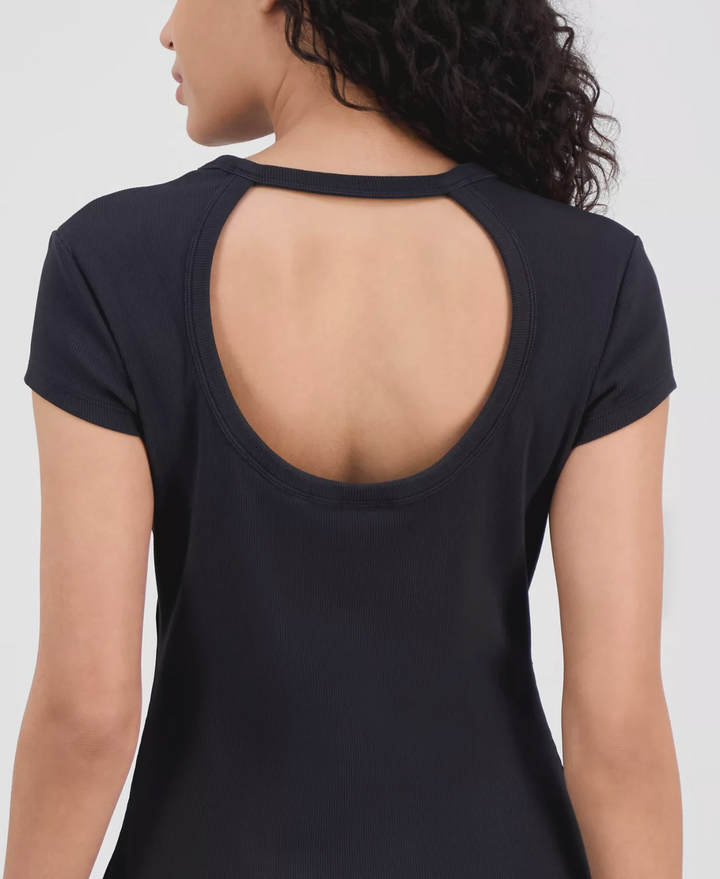 BOSS Orange Women's Ribbed Side-Slit Open-Back Jersey Dress MSRP $118