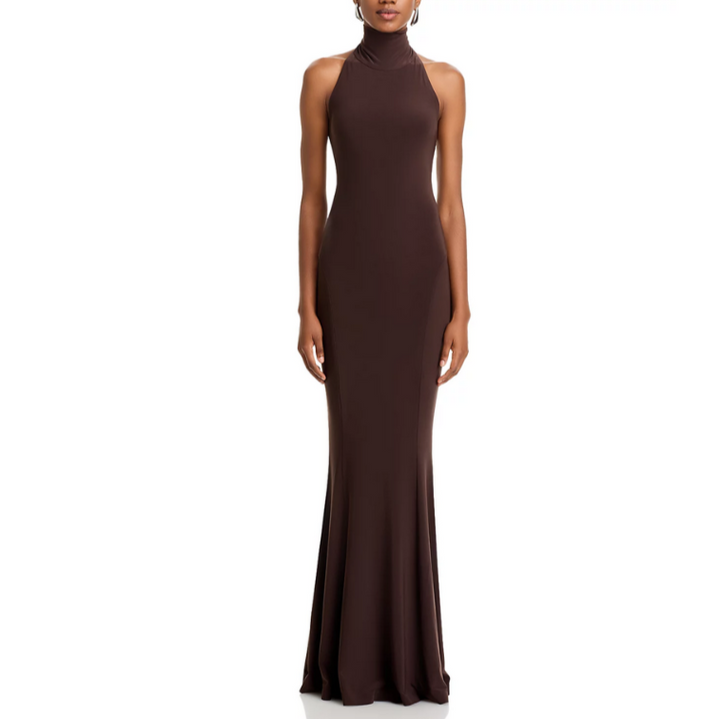 Norma Kamali Turtleneck Halter Gown MSRP $275