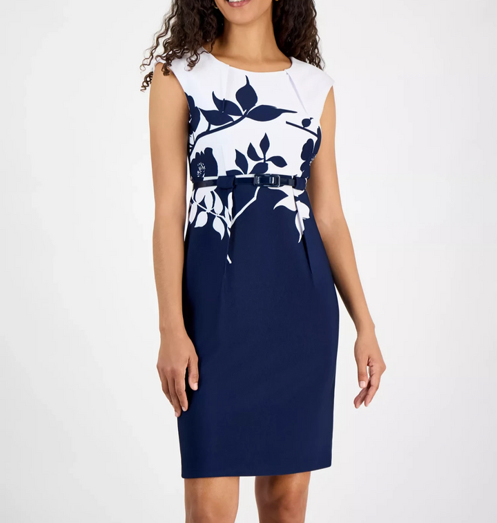 Connected Women's Scuba-Crepe Cap-Sleeve Sheath Dress MSRP $79