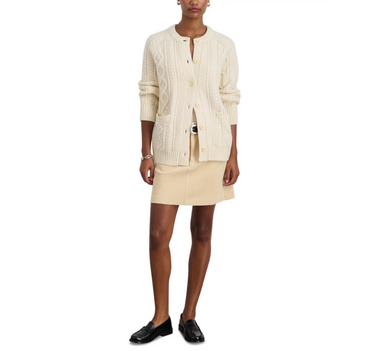 Alex Mill Agnes Cable Knit Cardigan MSRP $235