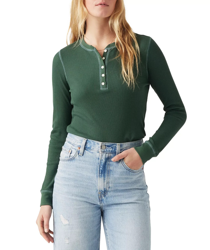 Levi's Plus Size Jakob Slim-Fit Long-Sleeve Henley Top MSRP $34.50