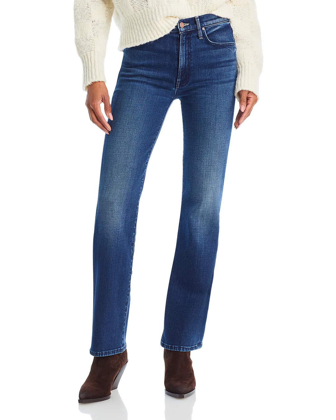 MOTHER The Kick It High Rise Straight Leg Jeans MSRP $328