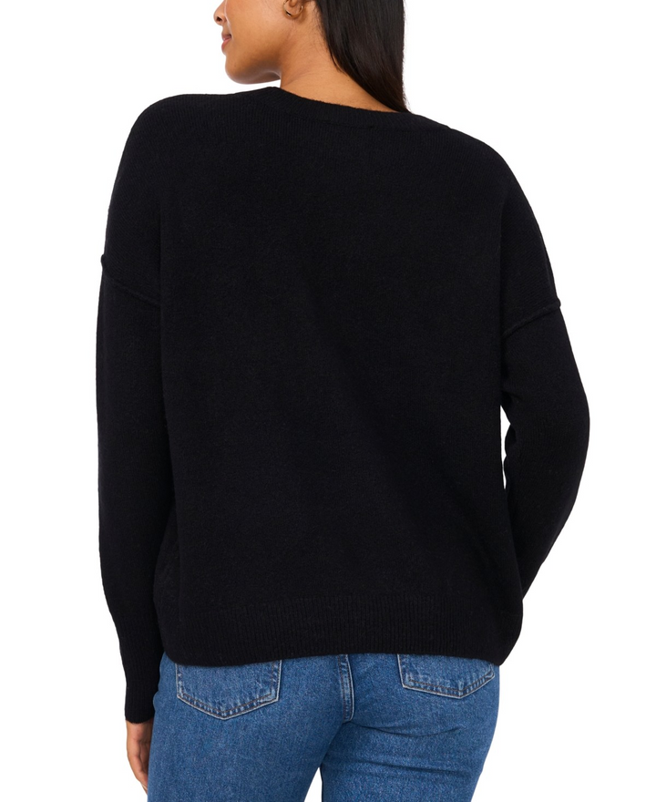 Sam & Jess Women's Embellished Pearl Crewneck Sweater MSRP $69