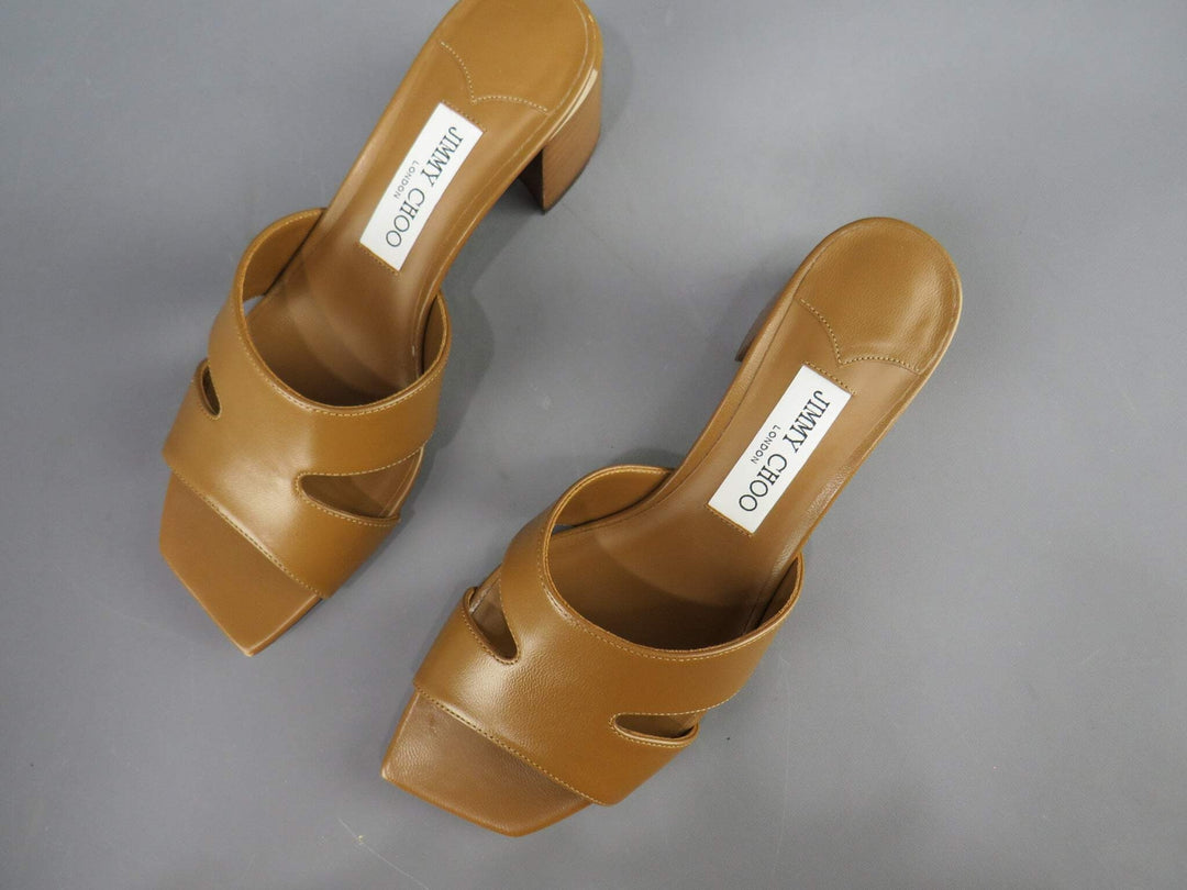 Jimmy Choo Ellison 45 Block Heel Slide Sandals M2 367