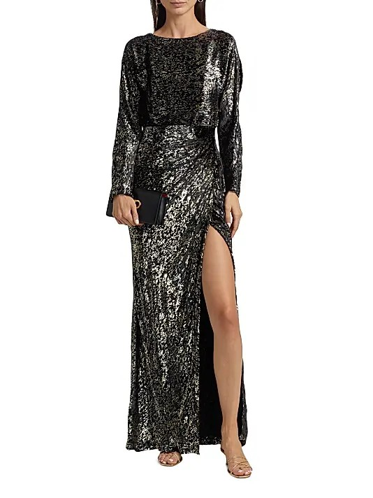 SIMKHAI Angelique Metallic Gown MSRP $895