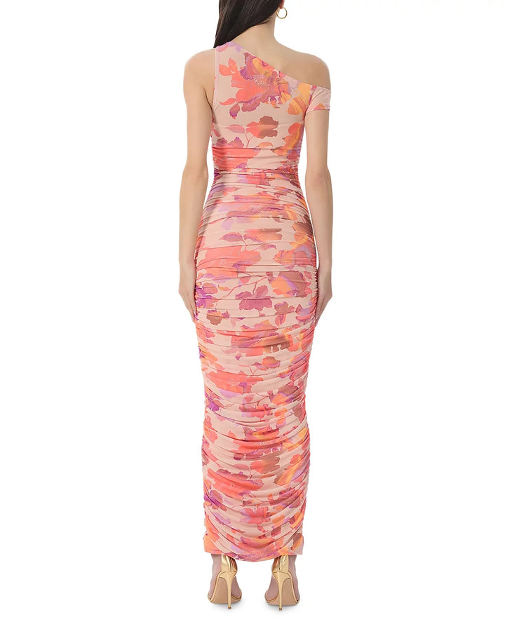 AFRM Biona Asymmetric Neck Ruched Dress MSRP $98