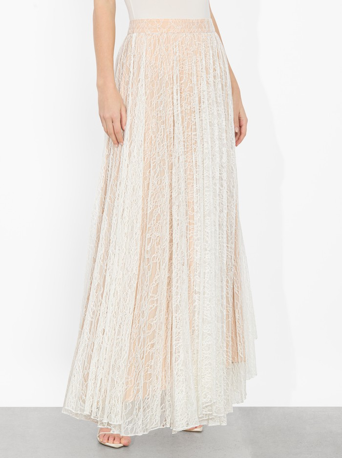 Alice and Olivia Katz Pleated Maxi Skirt MSRP $595