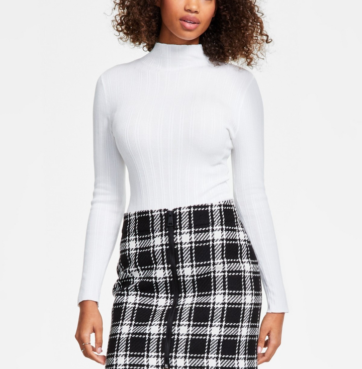 DKNY Jeans Ribbed Mock Neck Bodysuit MSRP $69