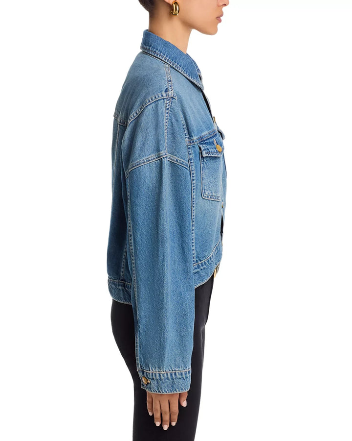 L'Agence Vianney Crop Denim Jacket MSRP $450