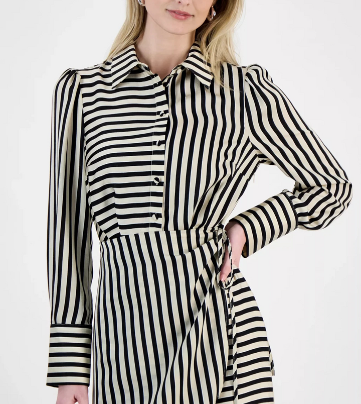 Sam Edelman Women's Cabana Striped Long-Sleeve Shirtdress MSRP $99