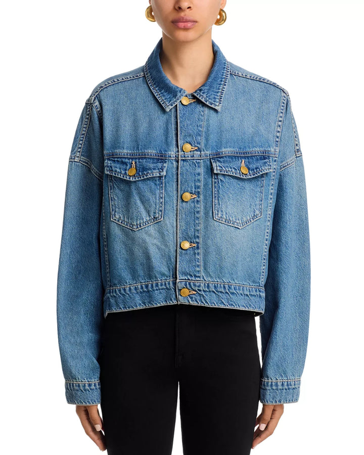 L'Agence Vianney Crop Denim Jacket MSRP $450