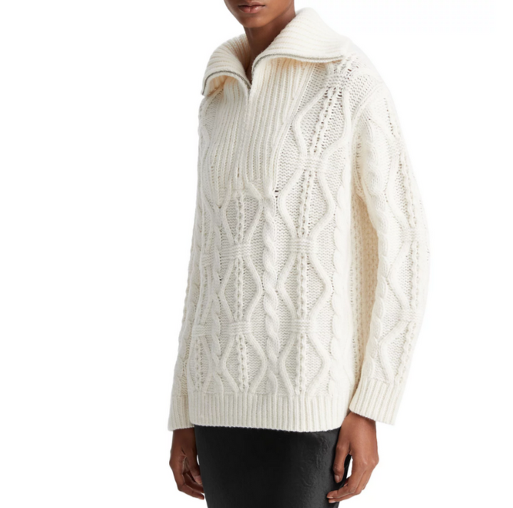 Vince Cable Knit Half Zip Sweater MSRP $495