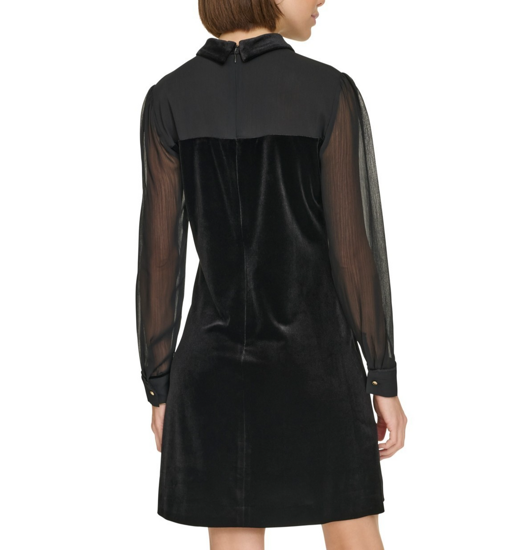 Tommy Hilfiger Women's Mixed-Media Long-Sleeve Dress MSRP $ 129