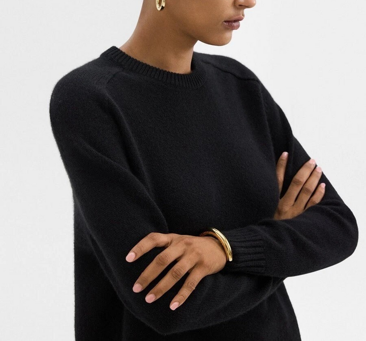 Theory Women’s Cropped Crewneck Sweater in Cashmere MSRP $345
