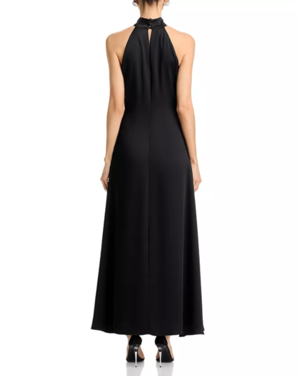 TOCCIN Jocelyn Satin Tie Front Maxi Dress MSRP $795