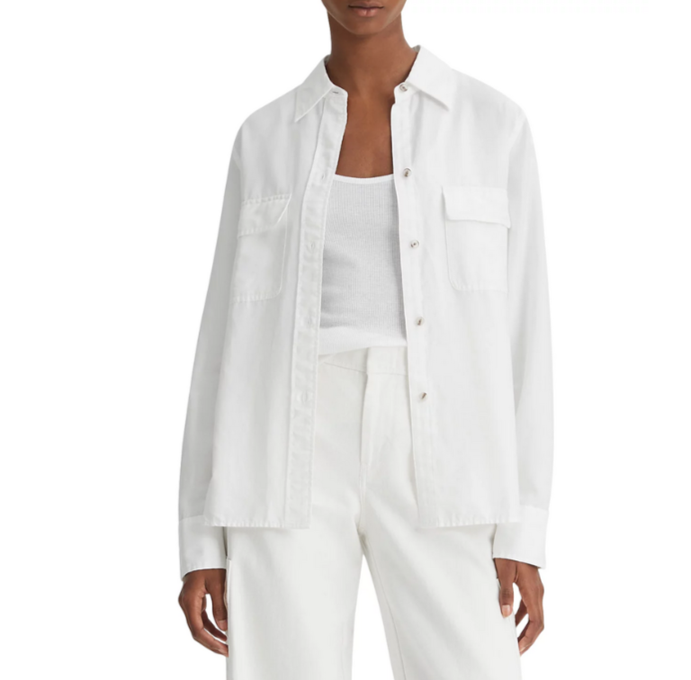 Vince Utility Cotton & Silk Shirt MSRP $295