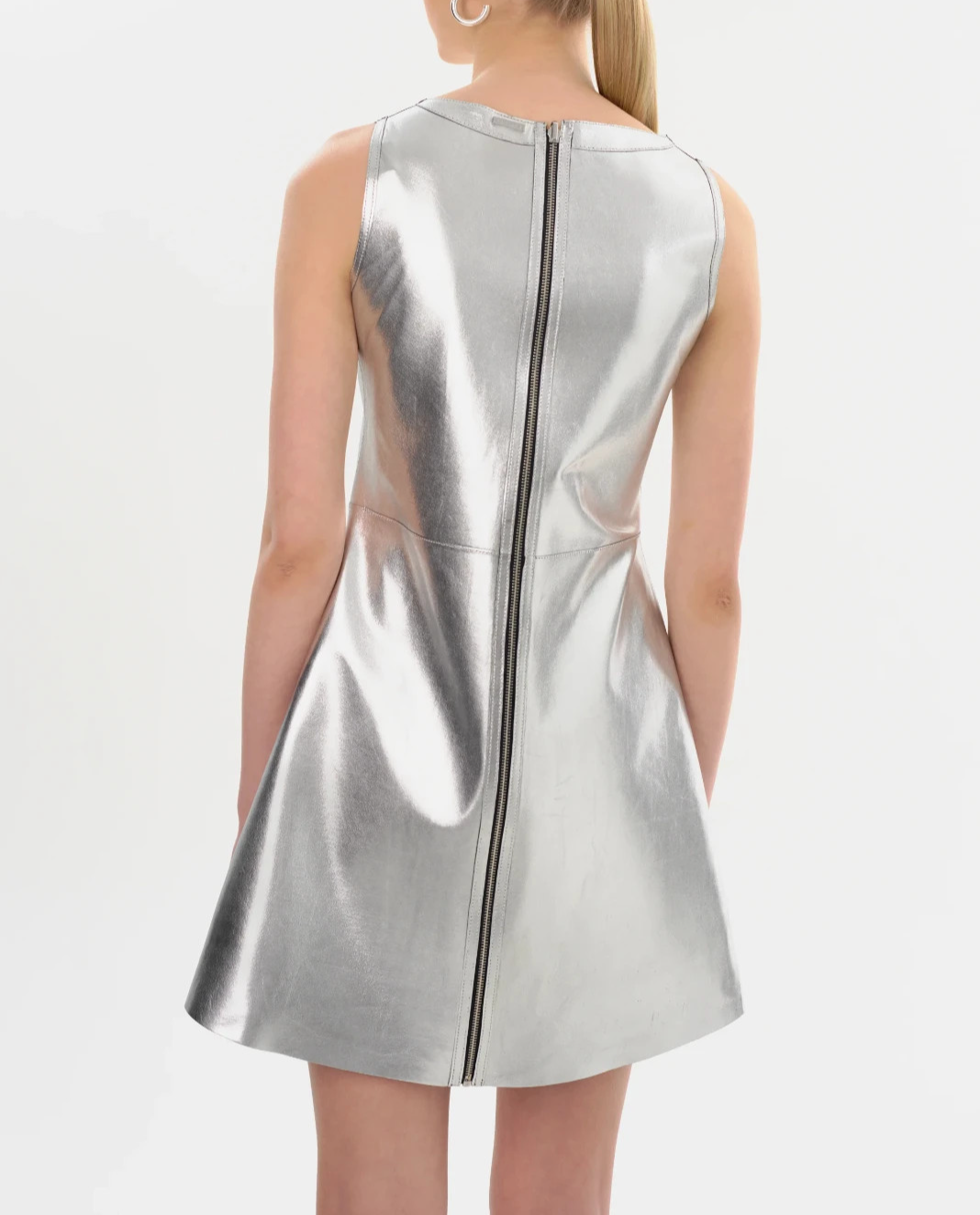 LAMARQUE Lozana Reversible Leather Mini Dress MSRP $575