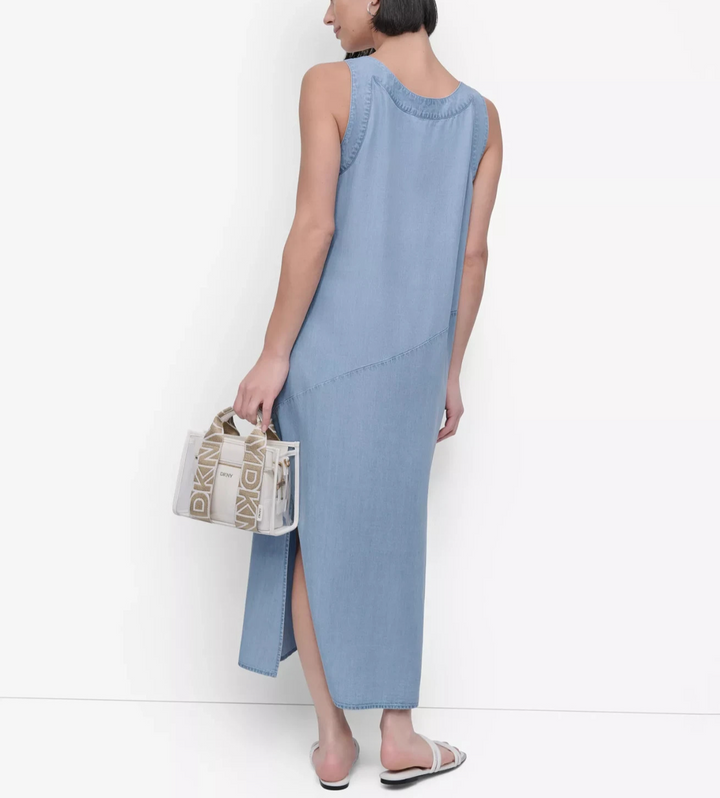 DKNY Women's Sleeveless V-Neck Side-Slit Dress MSRP $129