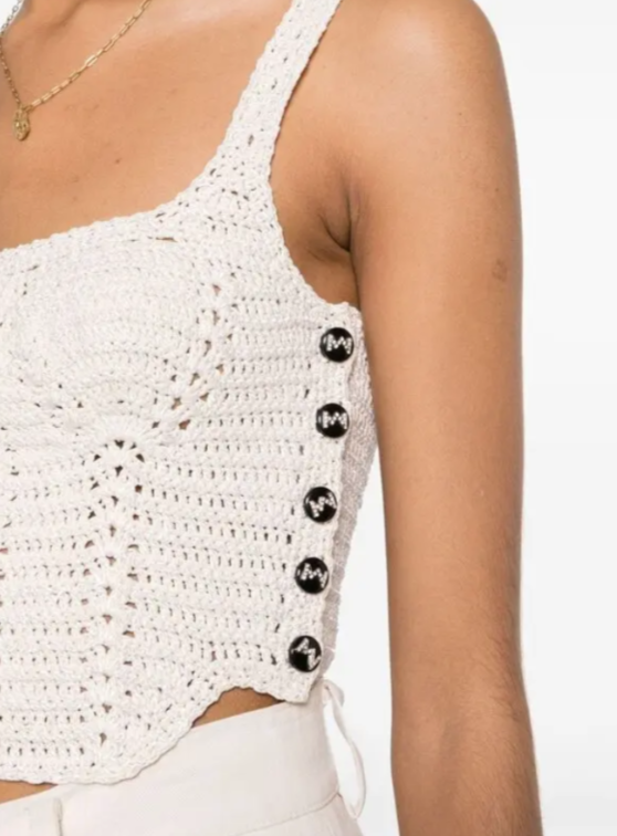 THE MANNEI Crochet Cropped Top MSRP $1890