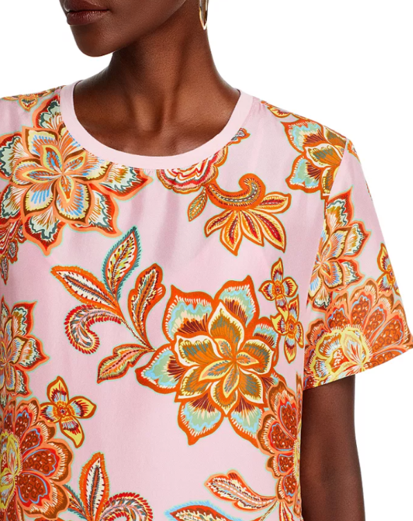 Johnny Was Handkerchief Hem Silk Dress MSRP $375