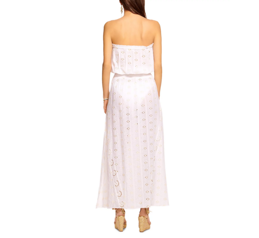 Ramy Brook Cynthia Eyelet Swim Cover-Up Maxi Dress MSRP $345