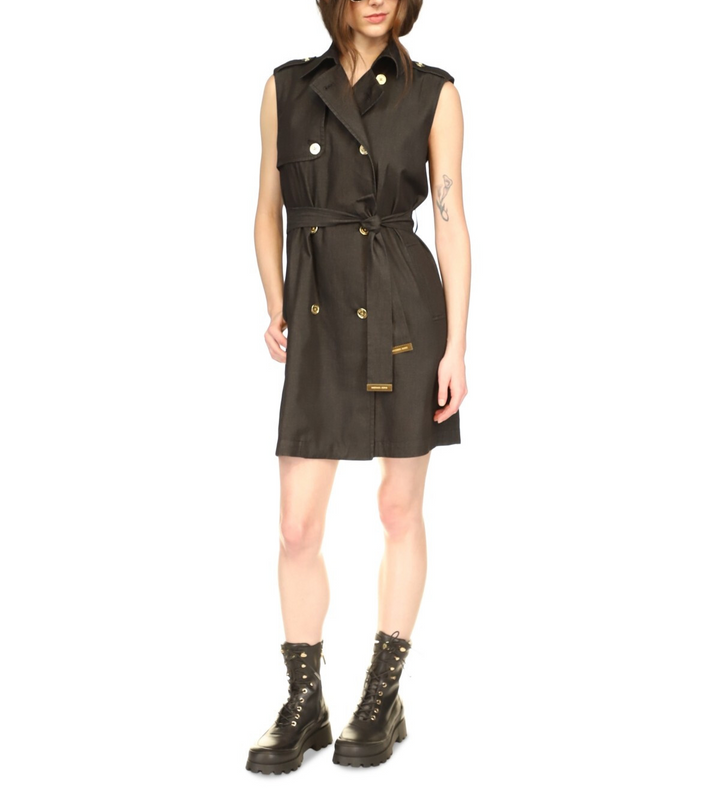 MICHAEL Michael Kors Chambray Trenchcoat Dress MSRP $195