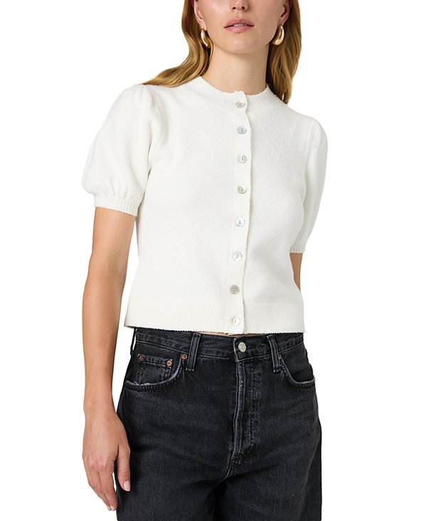 French Connection Vhari Puff Sleeve Cardigan MSRP $118