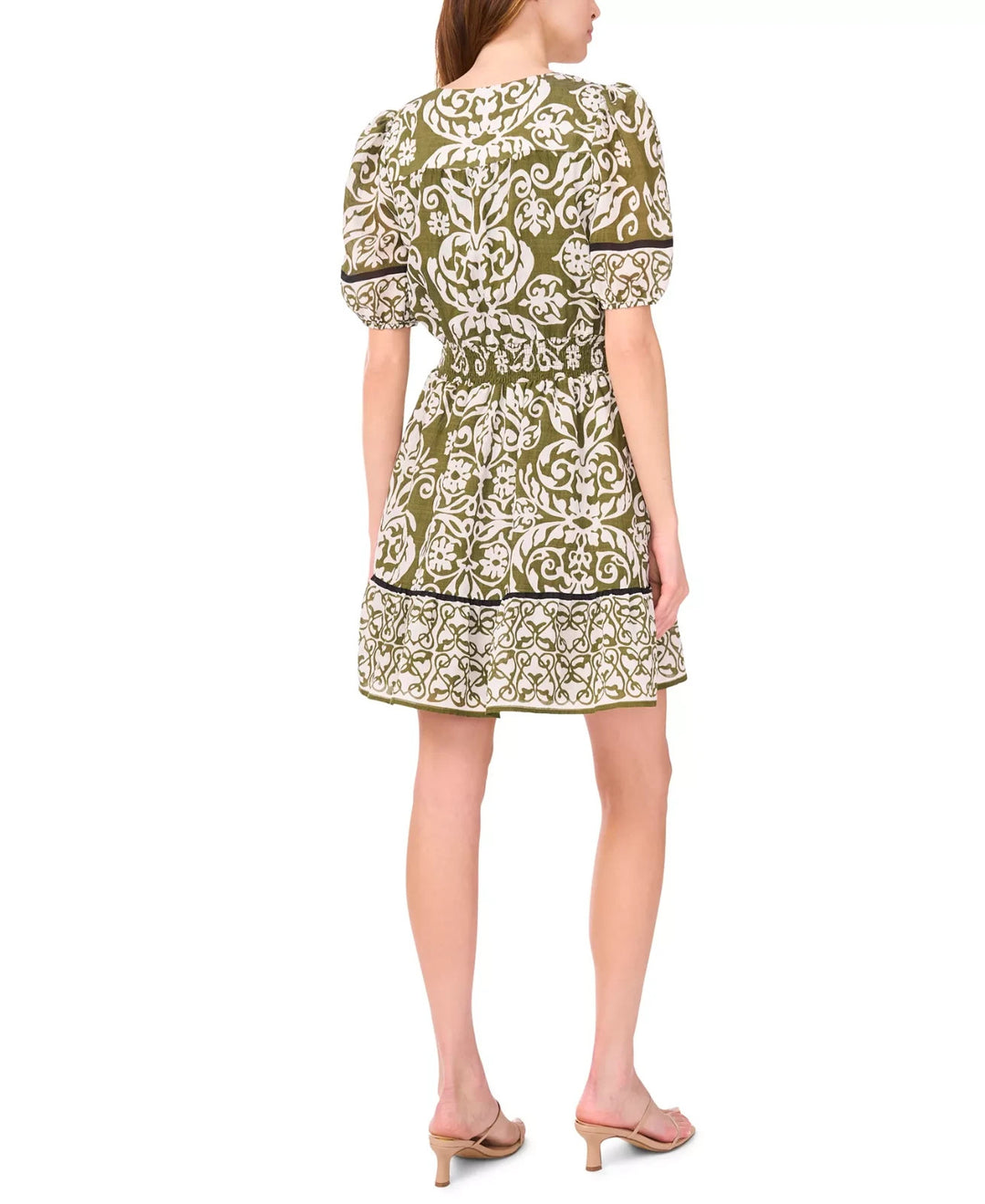 MSK Petite Short-Sleeve V-Neck Fit & Flare Dress MSRP $79